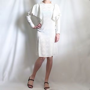 Vintage 80s/1980s dress, triangle geometric print